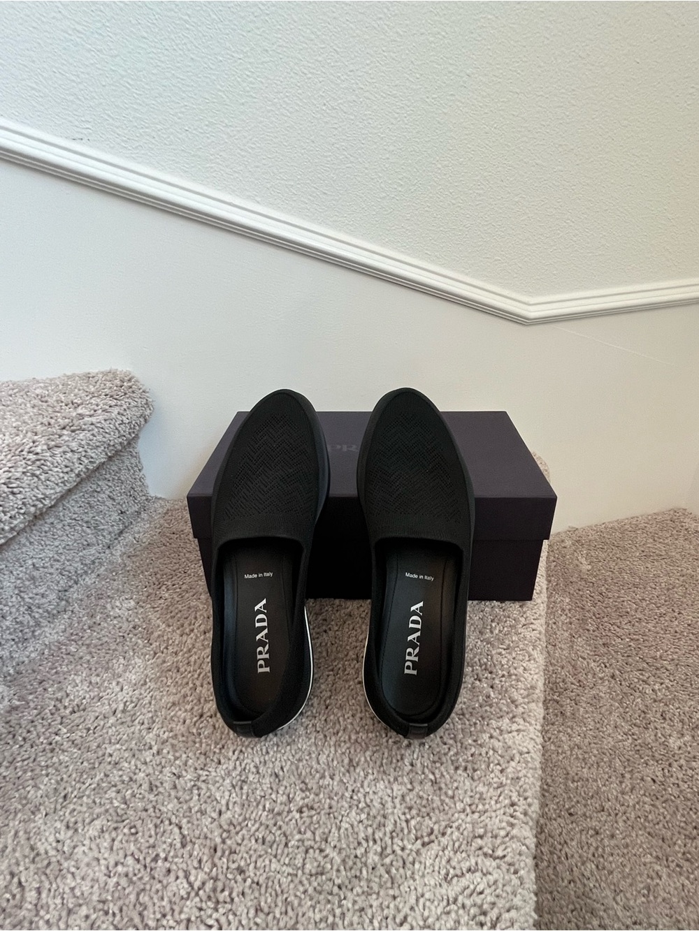 Prada Black Slip-On Loafers